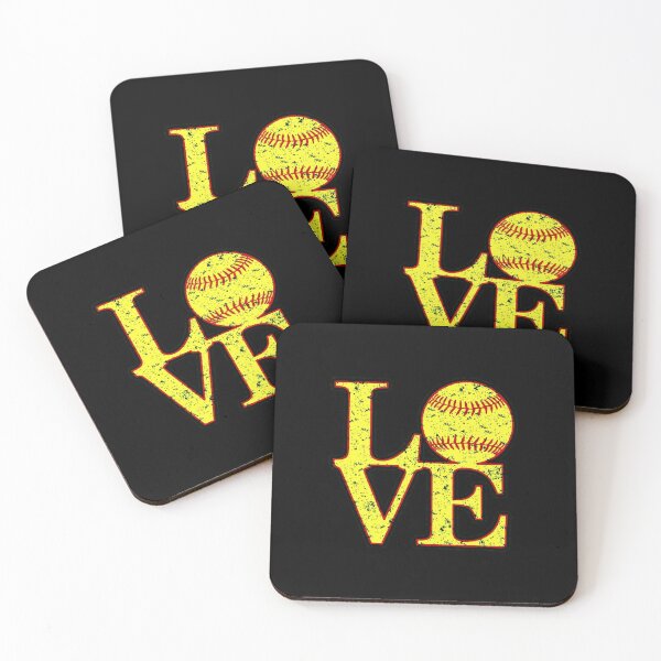 Item preview, Distressed Yellow Softball Love Typography Sports Graphic designed and sold by ElleryFriendd.