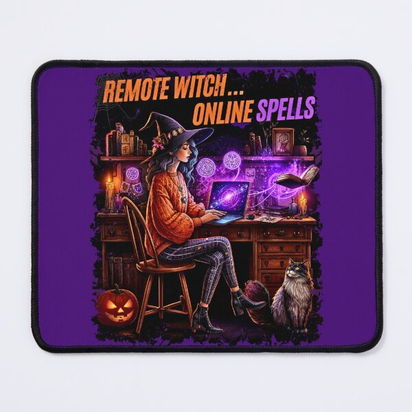 Item preview, Remote Witch Online Spells - Witchy Cat Work From Home Halloween designed and sold by ChicDesk.