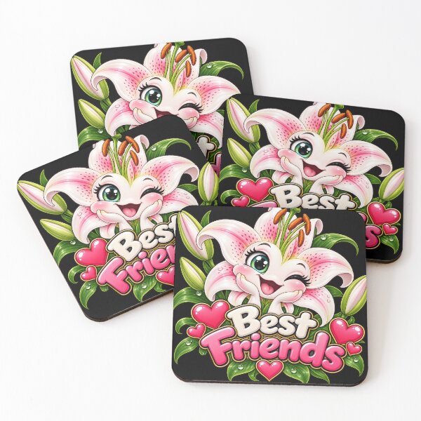 Item preview, Best Friends Lily – Cute Kawaii Lily Flower Friendship Design designed and sold by aventi24.