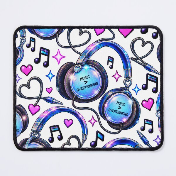 Item preview, Music Over Overthinking – Retro Headphones Y2K Design designed and sold by MetaModel Editions.
