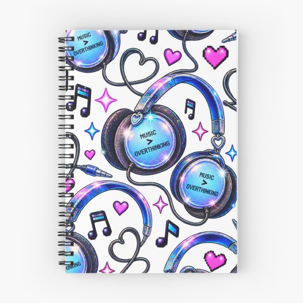 Item preview, Music Over Overthinking – Retro Headphones Y2K Design designed and sold by MetaModel Editions.