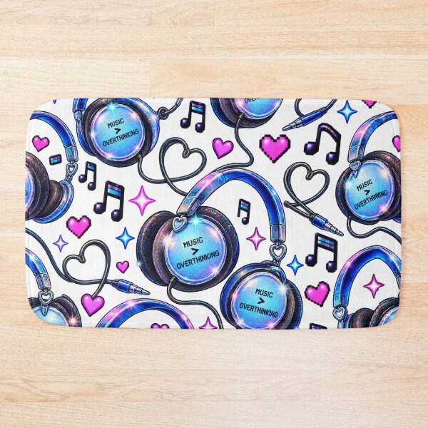 Item preview, Music Over Overthinking – Retro Headphones Y2K Design designed and sold by MetaModel Editions.