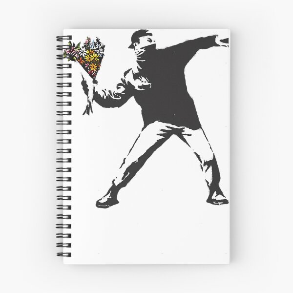 Item preview, Banksy graffiti Protest anarchist throwing flowers Thrower Make Art not war on whites background HD designed and sold by Uptingtup.