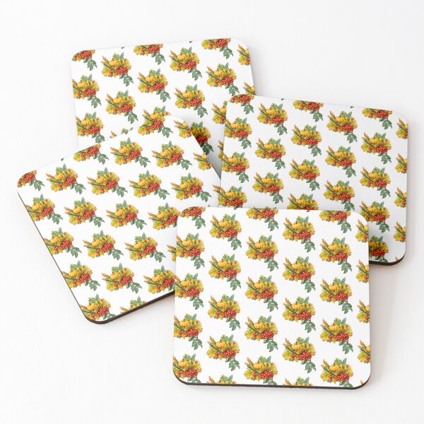 Item preview, Autumn harvest pumpkin and rowan berries pattern designed and sold by natalik2024.