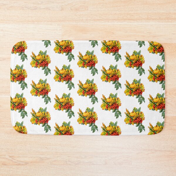 Item preview, Autumn harvest pumpkin and rowan berries pattern designed and sold by natalik2024.
