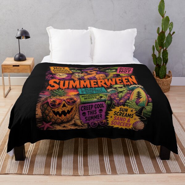 Item preview, Retro Summer Halloween Monsters Beach Horror Poster designed and sold by SEINENGAPPI12.