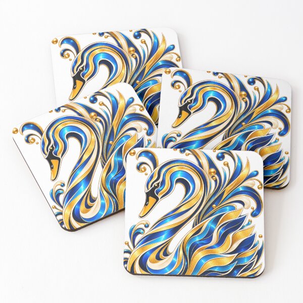 Item preview, Golden Blue Swan designed and sold by NeuroArtGallery.