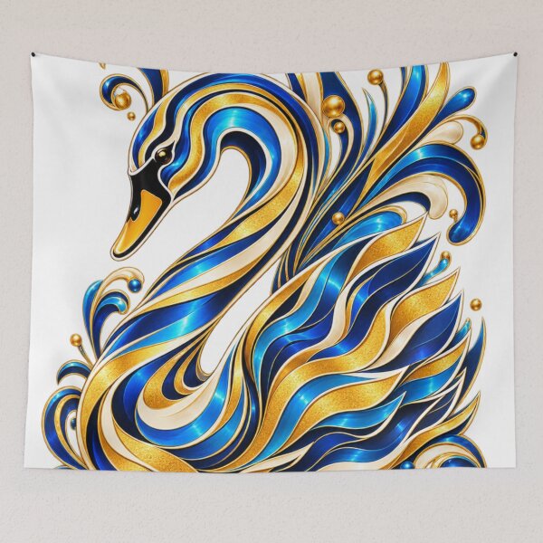 Item preview, Golden Blue Swan designed and sold by NeuroArtGallery.