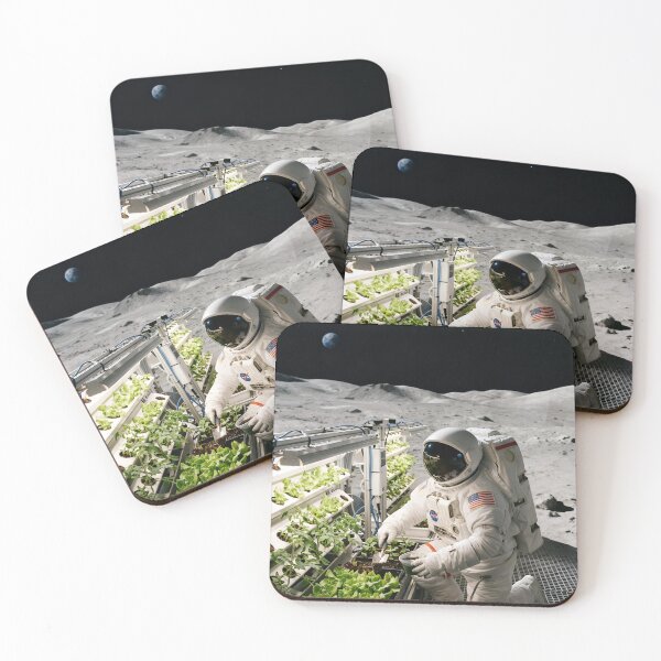 Item preview, NASA astronaut growing vegetables on the moon designed and sold by WiseBow.