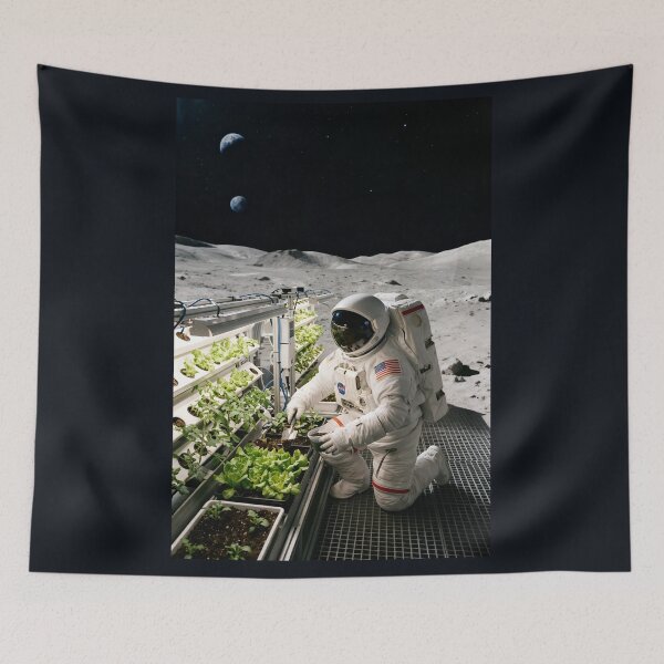 Item preview, NASA astronaut growing vegetables on the moon designed and sold by WiseBow.