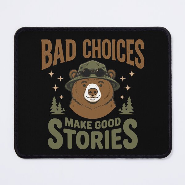 Item preview, Funny Graphic Tees Retro Bear Bad Choices Make Good Stories designed and sold by Colorfulman.