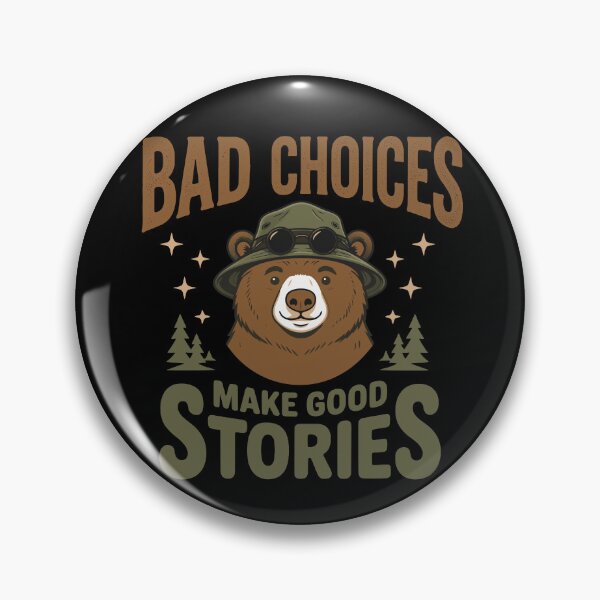 Item preview, Funny Graphic Tees Retro Bear Bad Choices Make Good Stories designed and sold by Colorfulman.