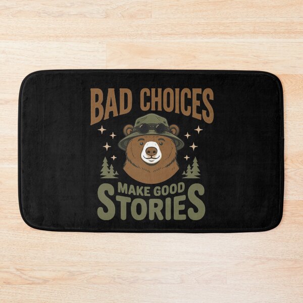 Item preview, Funny Graphic Tees Retro Bear Bad Choices Make Good Stories designed and sold by Colorfulman.