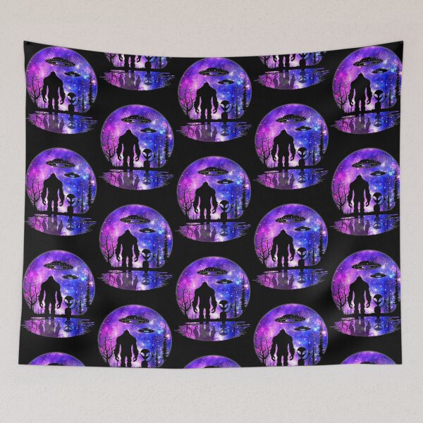 Item preview, Purple Galaxy Bigfoot Alien Peace Sign Graphic designed and sold by AlfredAWeave.