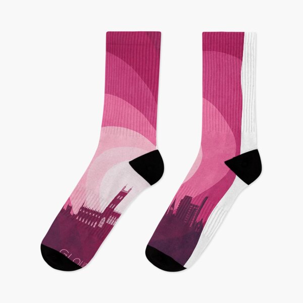 Item preview, Gloucester England Skyline Hearts Pink designed and sold by ArtPrints.