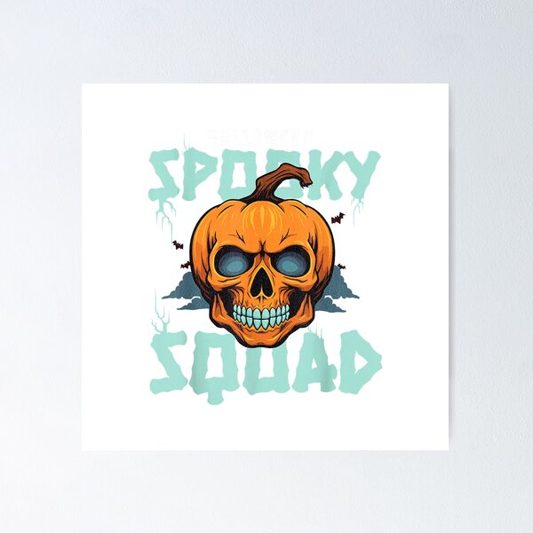Item preview, Pumpkin Skull Halloween Spooky Squad Graphic Youth & Adults T-Shirt designed and sold by gidget-gadget.