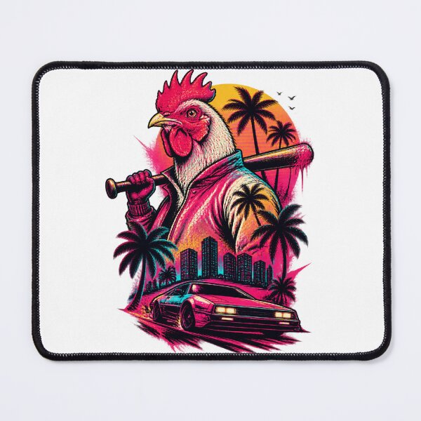 Item preview, Hotline Miami Inspired Richard Art Design with Retro Neon Style designed and sold by Pokenus.