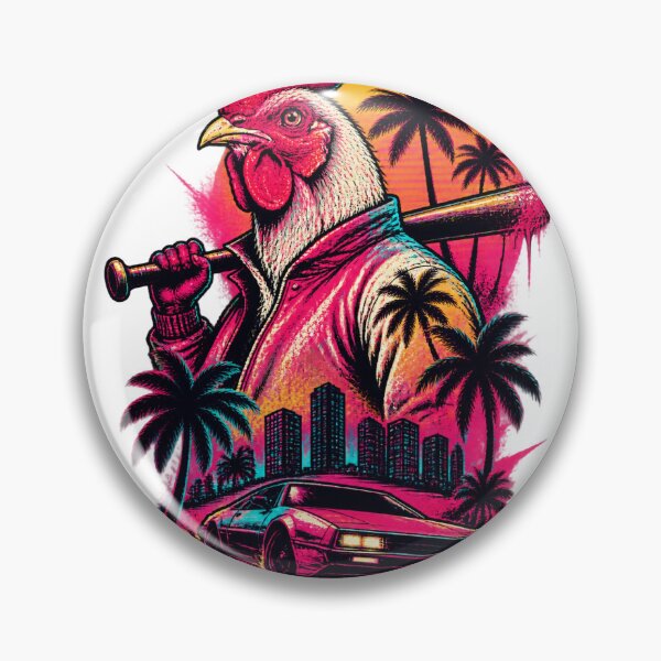Item preview, Hotline Miami Inspired Richard Art Design with Retro Neon Style designed and sold by Pokenus.