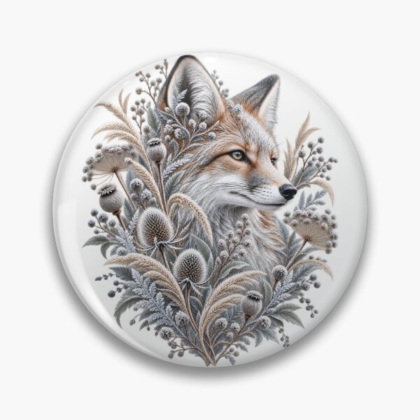 Item preview, Winter Fox Among Frosted Thistles and Wildflowers designed and sold by NiSchi LaVida.