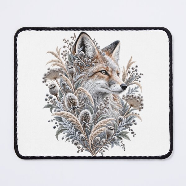 Item preview, Winter Fox Among Frosted Thistles and Wildflowers designed and sold by NiSchi LaVida.