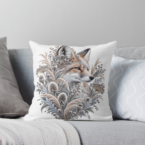Item preview, Winter Fox Among Frosted Thistles and Wildflowers designed and sold by NiSchi LaVida.