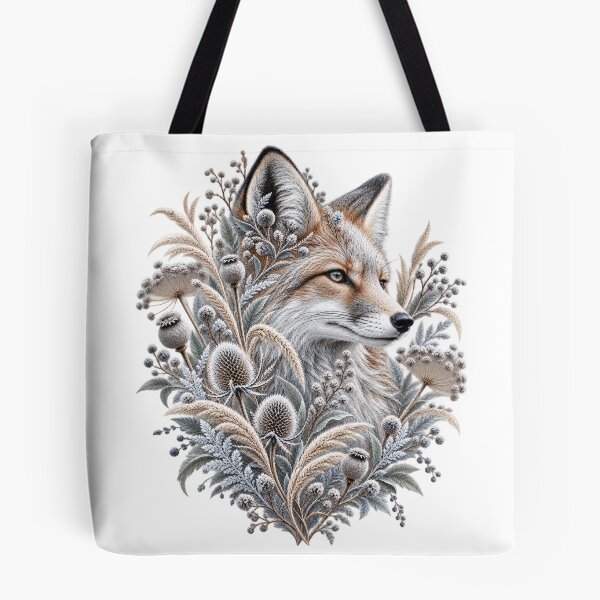 Item preview, Winter Fox Among Frosted Thistles and Wildflowers designed and sold by NiSchi LaVida.