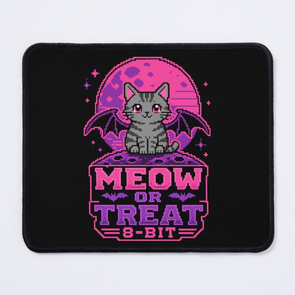 Item preview, Meow Or Treat 8-Bit Pixel Cat Halloween Shirt designed and sold by digital.stickerperso.com.