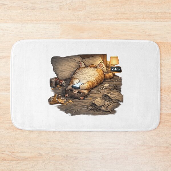 Item preview, Funny Late Night Phone Scrolling Cat designed and sold by UvooArt.