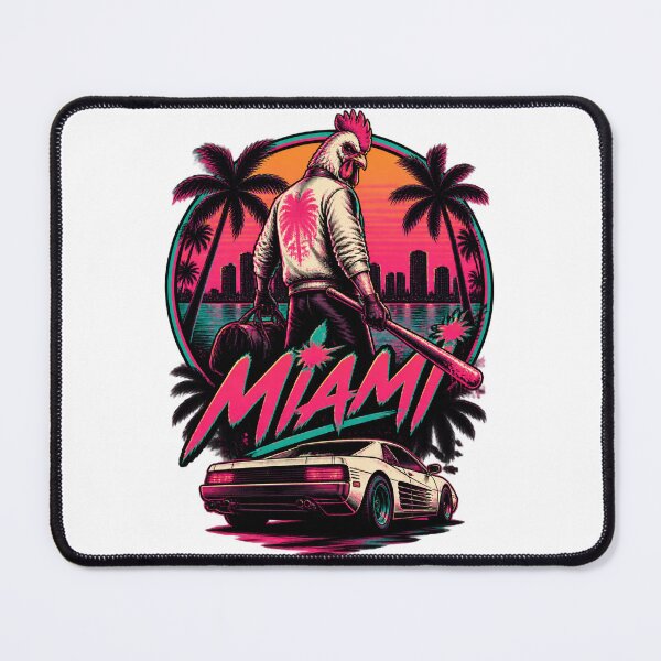 Item preview, Retro Neon Miami Hotline Inspired Graphic Design with 80s Vibes designed and sold by Pokenus.