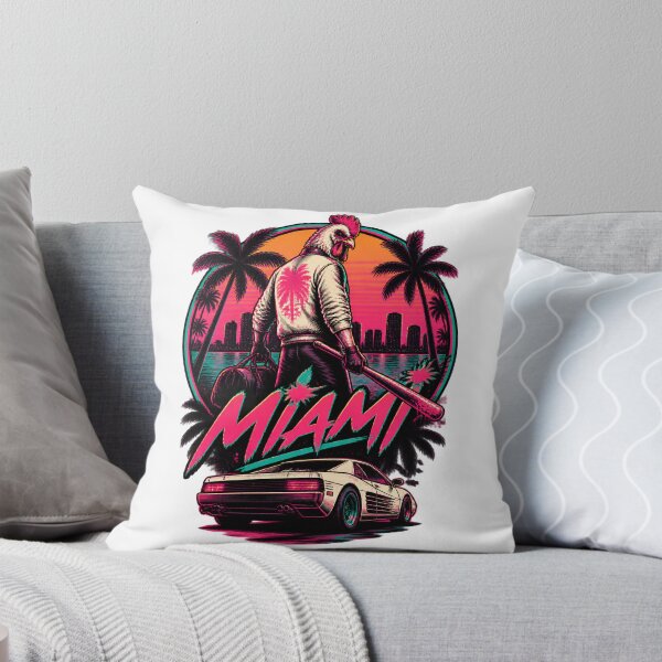 Item preview, Retro Neon Miami Hotline Inspired Graphic Design with 80s Vibes designed and sold by Pokenus.