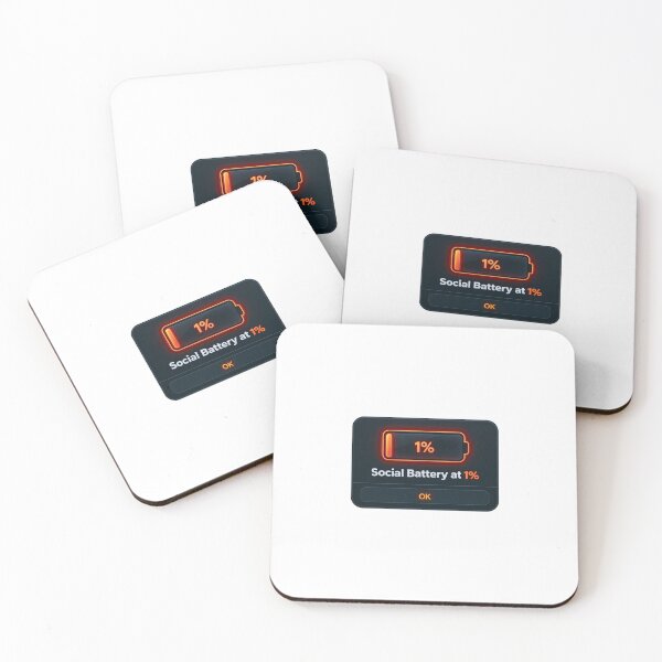 Item preview, Social Battery at 1% Introvert Humor designed and sold by KAYJAY DESIGNS.