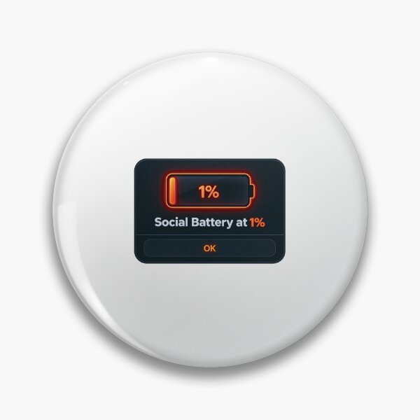 Item preview, Social Battery at 1% Introvert Humor designed and sold by KAYJAY DESIGNS.