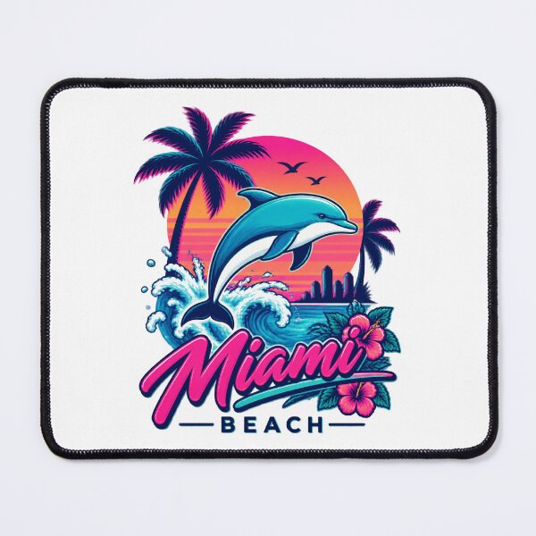 Item preview, Miami Beach Dolphin Retro Vintage Style Ocean Design designed and sold by Pokenus.