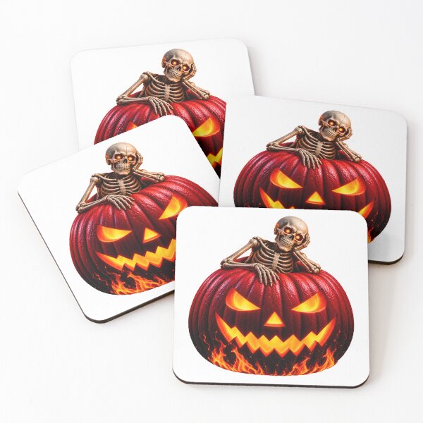 Item preview, halloween pumpkin red with skeleton designed and sold by natalik2024.