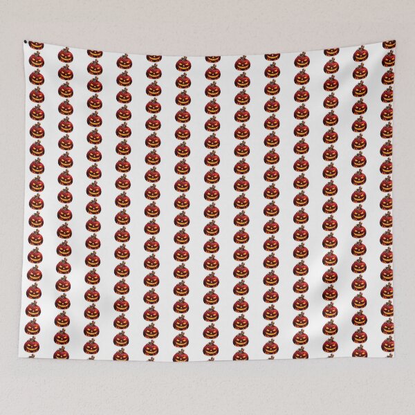 Item preview, halloween pumpkin red with skeleton pattern designed and sold by natalik2024.