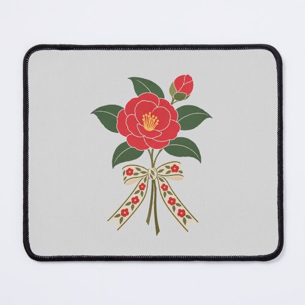 Item preview, Red Camellia Flower with Decorative Floral Ribbon designed and sold by hattie's.