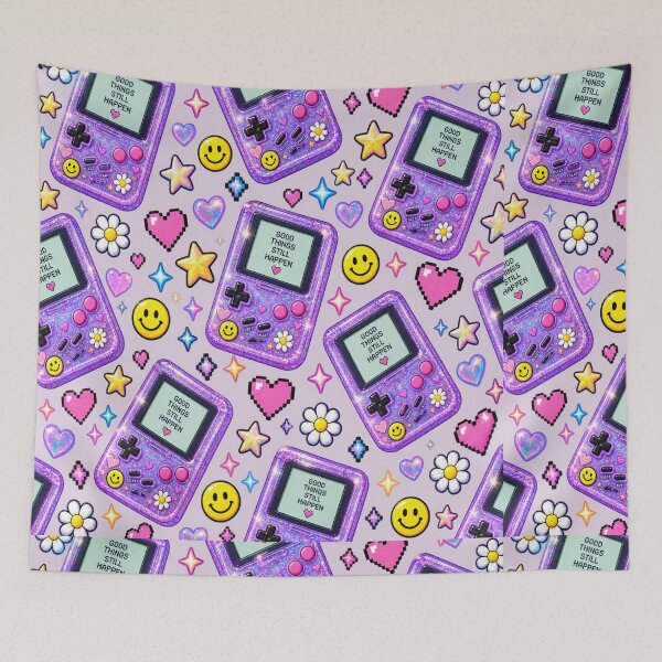 Item preview, Good Things Still Happen – Retro Handheld Game Y2K Design designed and sold by MetaModel Editions.
