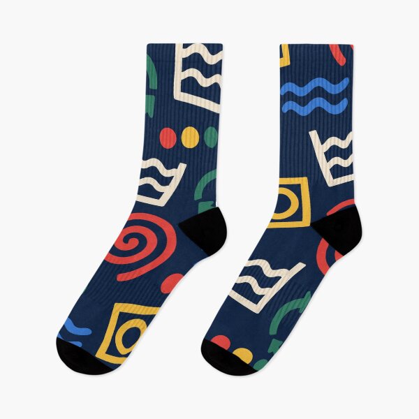 Item preview, Wash Cycle – Retro Laundry Symbol Socks designed and sold by astersgraphics.