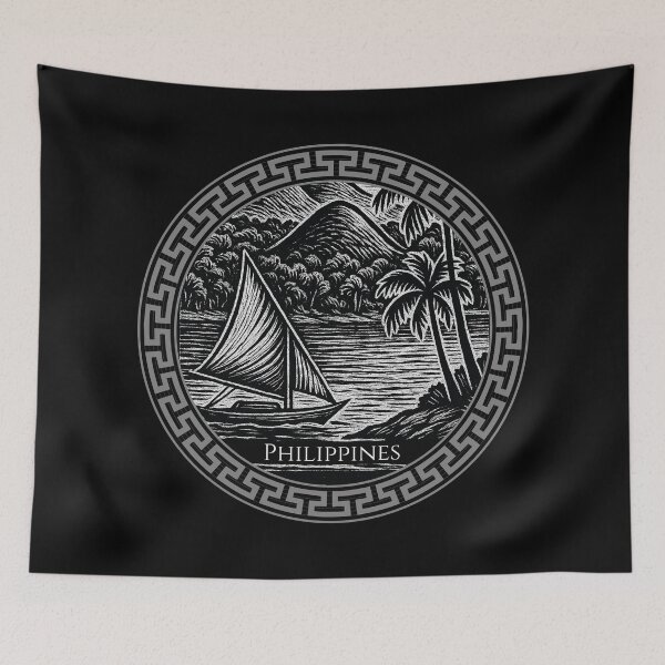 Item preview, Philippines Vintage Woodcut Art designed and sold by Thistle-TShop.