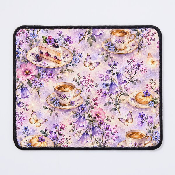 Item preview, Lavender Coffee Garden with Berry Cake and Butterflies designed and sold by Yeanishi.