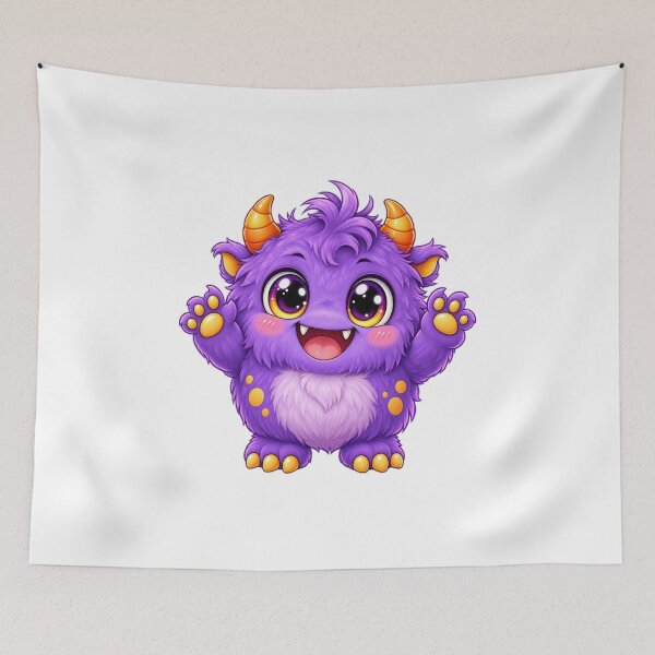 Item preview, Cute Kawaii Purple Monster Halloween – Adorable Chibi Spooky Creature designed and sold by Pixanova.