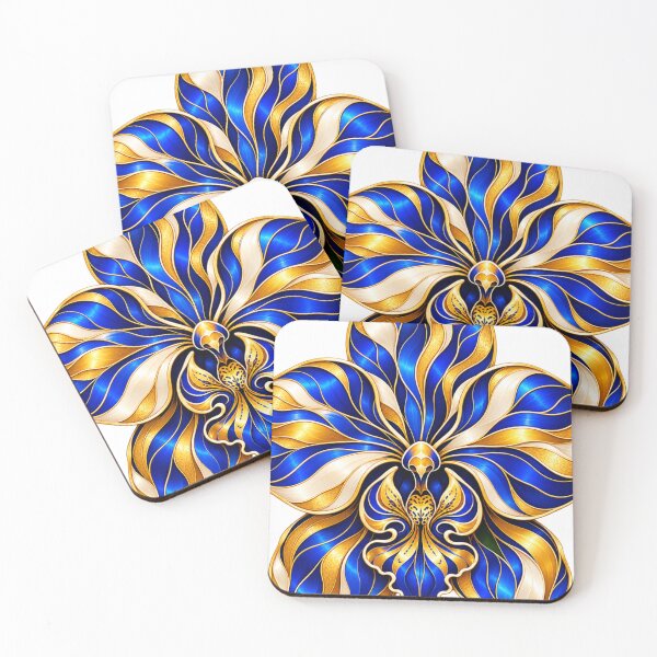 Item preview, Golden Blue Peacock Bloom designed and sold by NeuroArtGallery.