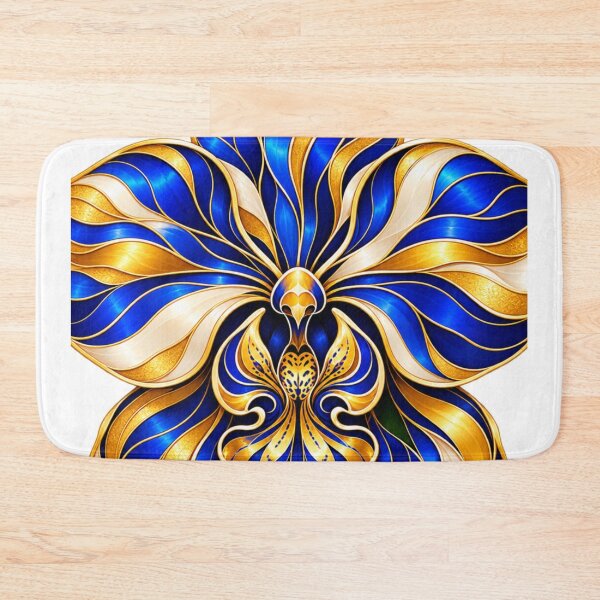 Item preview, Golden Blue Peacock Bloom designed and sold by NeuroArtGallery.