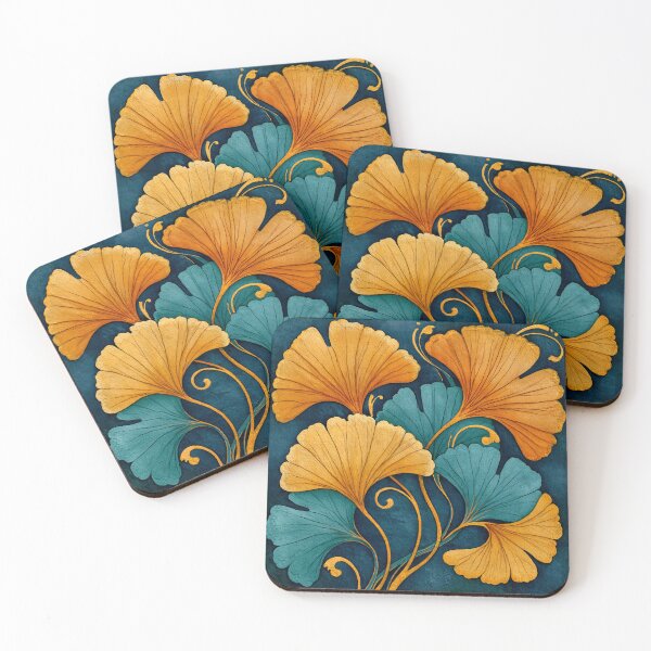 Item preview, Ginkgo Leaves Art Nouveau Botanical Pattern designed and sold by Hoity-Toity.
