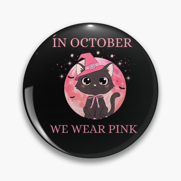 Item preview, Black Cat In October We Wear Pink Awareness designed and sold by Khescoiu.