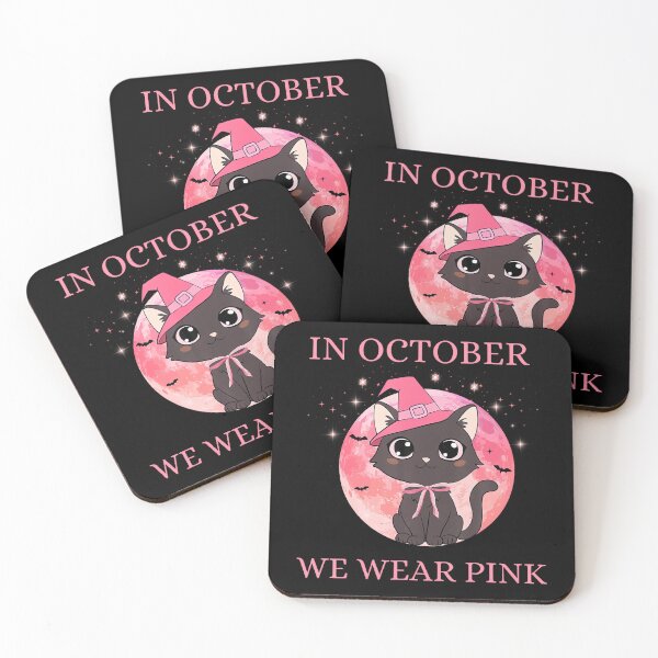 Item preview, Black Cat In October We Wear Pink Awareness designed and sold by Khescoiu.