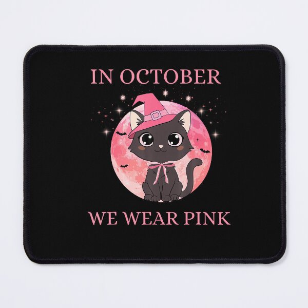 Item preview, Black Cat In October We Wear Pink Awareness designed and sold by Khescoiu.