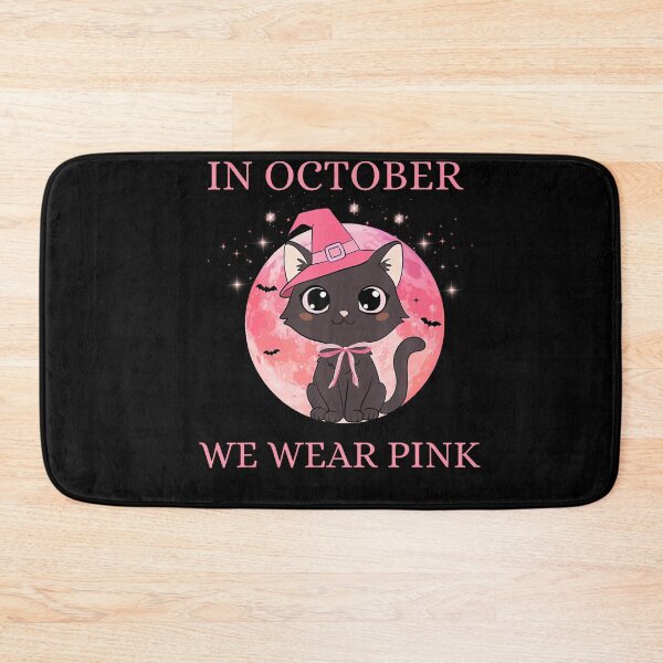 Item preview, Black Cat In October We Wear Pink Awareness designed and sold by Khescoiu.