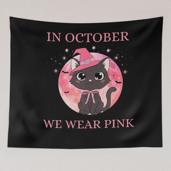Item preview, Black Cat In October We Wear Pink Awareness designed and sold by Khescoiu.