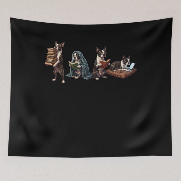 Item preview, Boston Terrier Book Reader Reading Dog Lover designed and sold by dian-rody-crest.